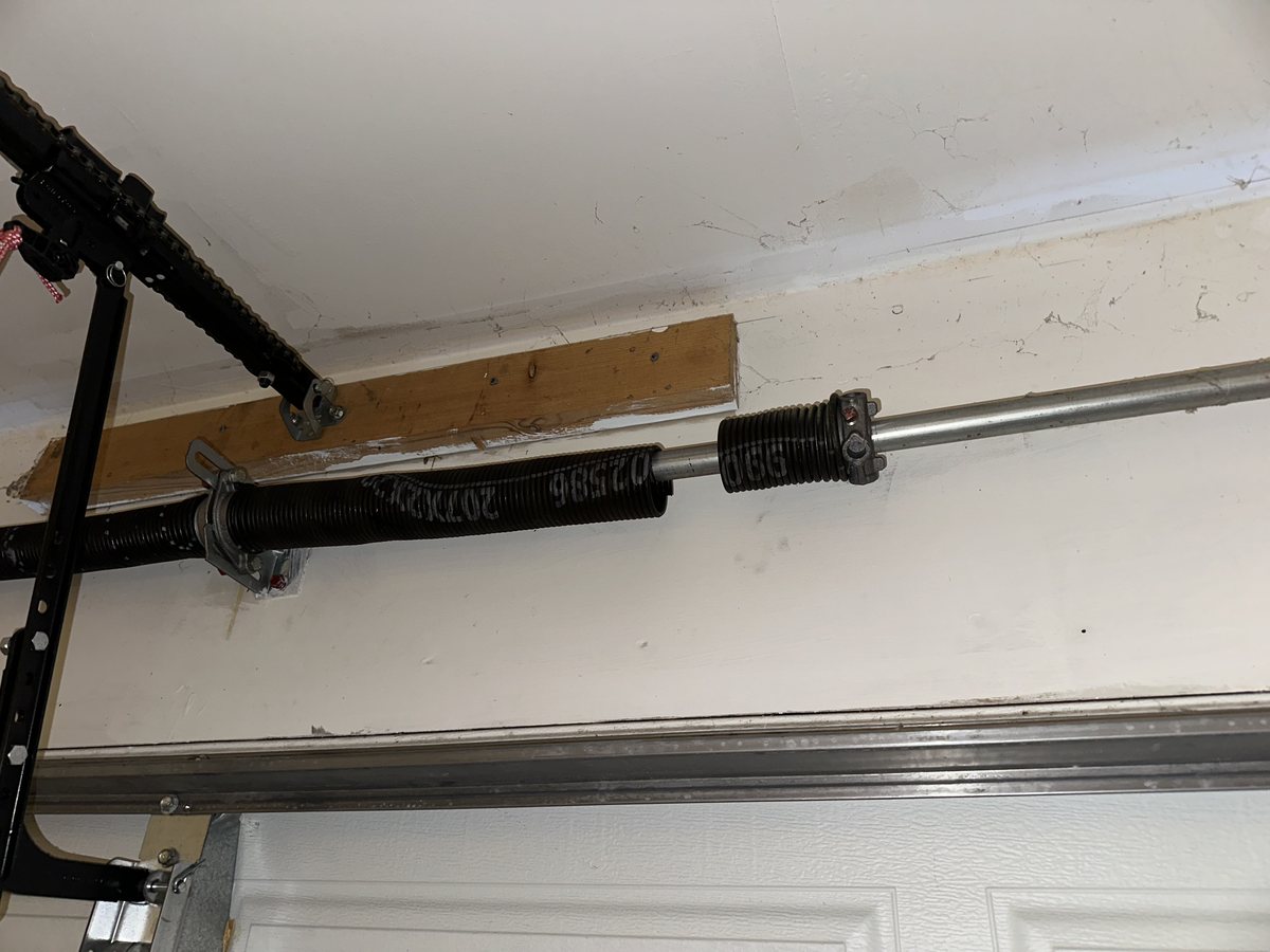 Garage door spring hardware for emergency repair